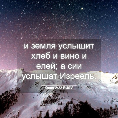 Picture 05 - Осия 2:22 RUSV - и земля услышит хлеб и вино - Bible Verse Picture