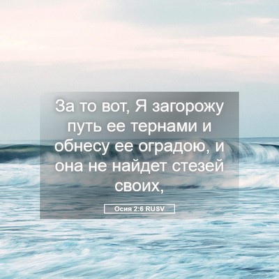 Picture 05 - Осия 2:6 RUSV - За то вот, Я загорожу путь - Bible Verse Picture