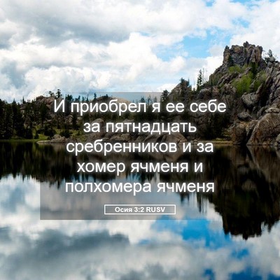 Picture 05 - Осия 3:2 RUSV - И приобрел я ее себе за - Bible Verse Picture