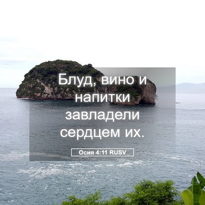 Picture 05 - Осия 4:11 RUSV - Блуд, вино и напитки - Bible Verse Picture
