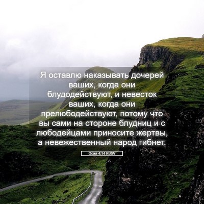 Picture 05 - Осия 4:14 RUSV - Я оставлю наказывать - Bible Verse Picture