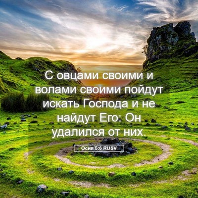Picture 05 - Осия 5:6 RUSV - С овцами своими и волами - Bible Verse Picture