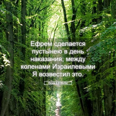 Picture 05 - Осия 5:9 RUSV - Ефрем сделается пустынею в - Bible Verse Picture