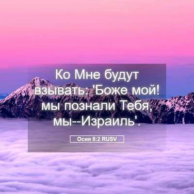 Picture 05 - Осия 8:2 RUSV - Ко Мне будут взывать: 'Боже - Bible Verse Picture