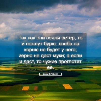 Picture 05 - Осия 8:7 RUSV - Так как они сеяли ветер, то - Bible Verse Picture