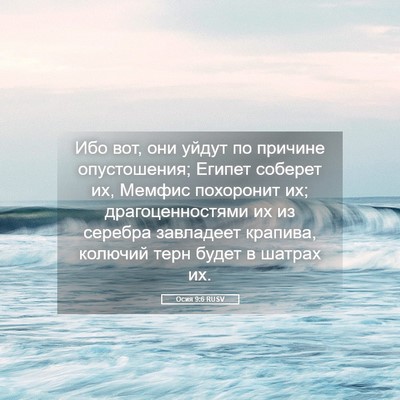 Picture 05 - Осия 9:6 RUSV - Ибо вот, они уйдут по - Bible Verse Picture