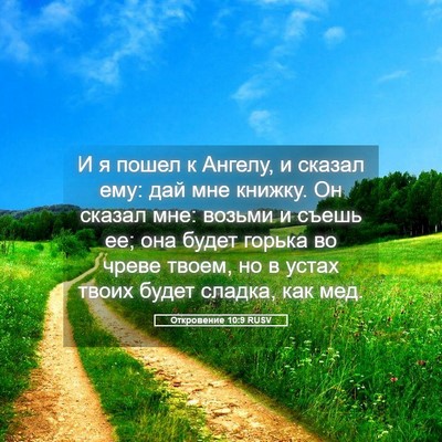 Picture 05 - Откровение 10:9 RUSV - И я пошел к Ангелу, и сказал - Bible Verse Picture