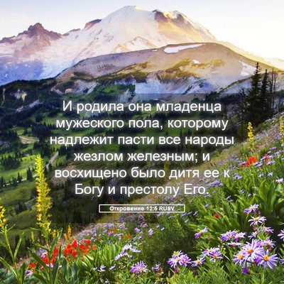 Picture 05 - Откровение 12:5 RUSV - И родила она младенца - Bible Verse Picture