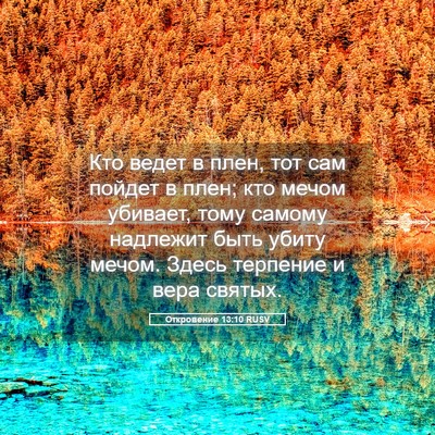 Picture 05 - Откровение 13:10 RUSV - Кто ведет в плен, тот сам - Bible Verse Picture