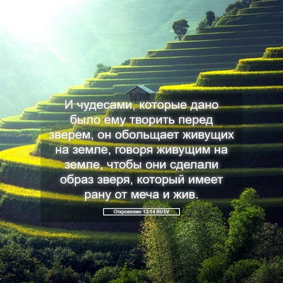 Picture 05 - Откровение 13:14 RUSV - И чудесами, которые дано - Bible Verse Picture