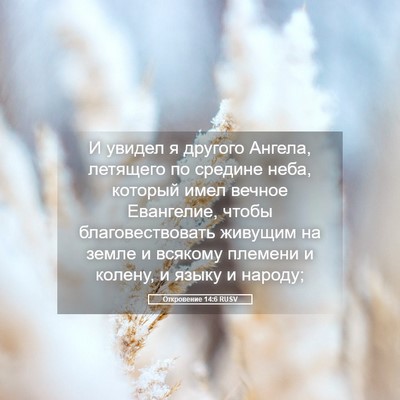 Picture 05 - Откровение 14:6 RUSV - И увидел я другого Ангела, - Bible Verse Picture