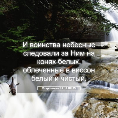 Picture 05 - Откровение 19:14 RUSV - И воинства небесные - Bible Verse Picture