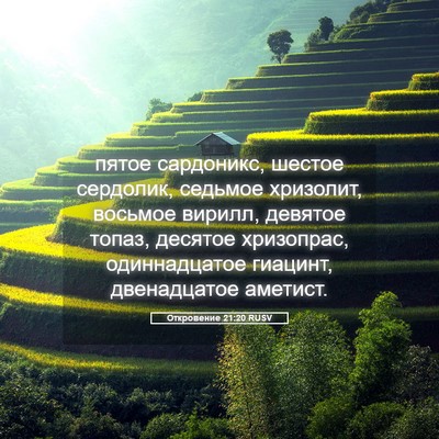 Picture 05 - Откровение 21:20 RUSV - пятое сардоникс, шестое - Bible Verse Picture
