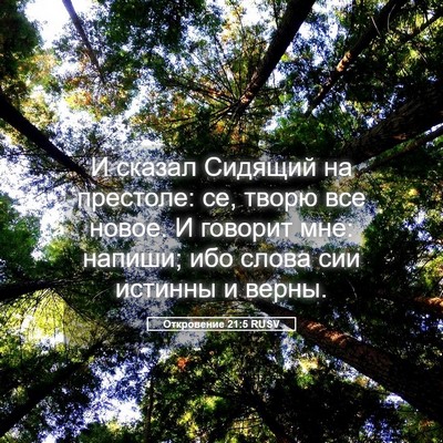 Picture 05 - Откровение 21:5 RUSV - И сказал Сидящий на - Bible Verse Picture