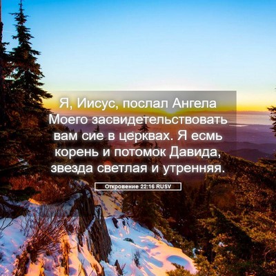 Picture 05 - Откровение 22:16 RUSV - Я, Иисус, послал Ангела - Bible Verse Picture