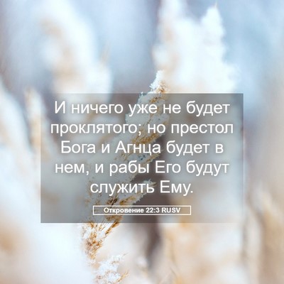 Picture 05 - Откровение 22:3 RUSV - И ничего уже не будет - Bible Verse Picture