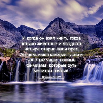 Picture 05 - Откровение 5:8 RUSV - И когда он взял книгу, - Bible Verse Picture
