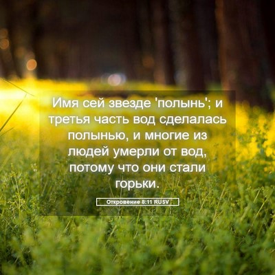 Picture 05 - Откровение 8:11 RUSV - Имя сей звезде 'полынь'; и - Bible Verse Picture