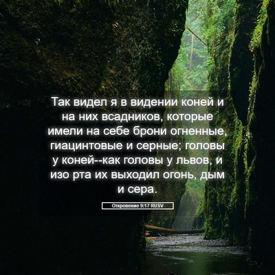 Picture 05 - Откровение 9:17 RUSV - Так видел я в видении коней - Bible Verse Picture
