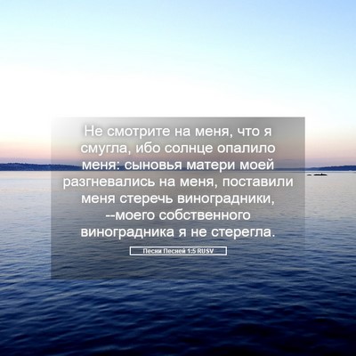 Picture 05 - Песни Песней 1:5 RUSV - Не смотрите на меня, что я - Bible Verse Picture