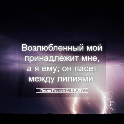 Picture 05 - Песни Песней 2:16 RUSV - Возлюбленный мой - Bible Verse Picture