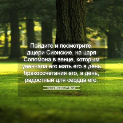 Picture 05 - Песни Песней 3:11 RUSV - Пойдите и посмотрите, - Bible Verse Picture