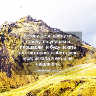 Picture 05 - Песни Песней 3:2 RUSV - Встану же я, пойду по - Bible Verse Picture