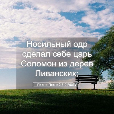 Picture 05 - Песни Песней 3:9 RUSV - Носильный одр сделал себе - Bible Verse Picture
