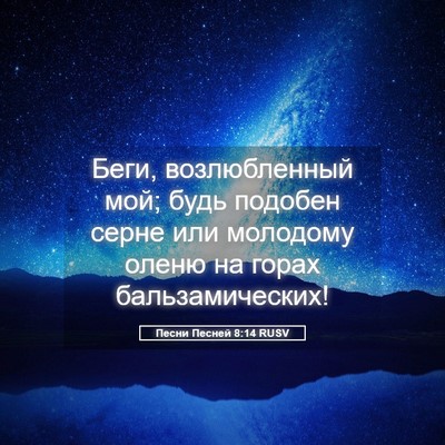 Picture 05 - Песни Песней 8:14 RUSV - Беги, возлюбленный мой; - Bible Verse Picture