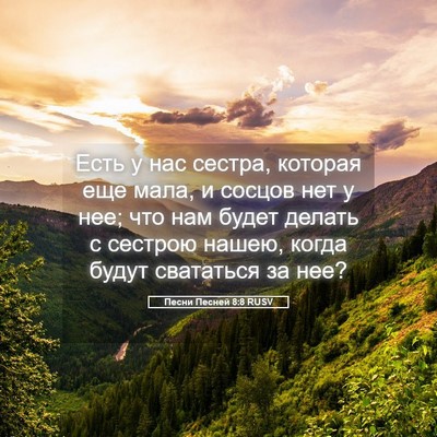 Picture 05 - Песни Песней 8:8 RUSV - Есть у нас сестра, которая - Bible Verse Picture