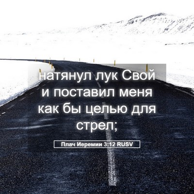 Picture 05 - Плач Иеремии 3:12 RUSV - натянул лук Свой и - Bible Verse Picture