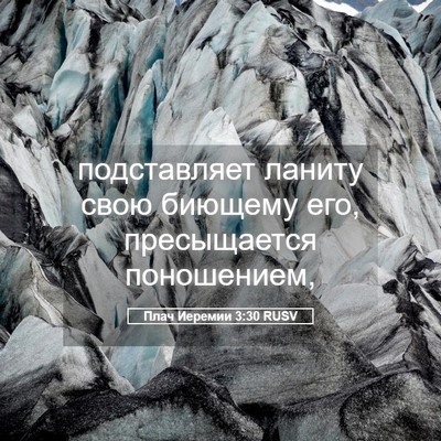 Picture 05 - Плач Иеремии 3:30 RUSV - подставляет ланиту свою - Bible Verse Picture