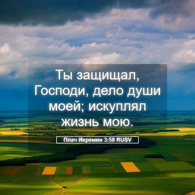 Picture 05 - Плач Иеремии 3:58 RUSV - Ты защищал, Господи, дело - Bible Verse Picture