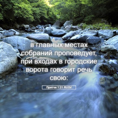 Picture 05 - Притчи 1:21 RUSV - в главных местах собраний - Bible Verse Picture