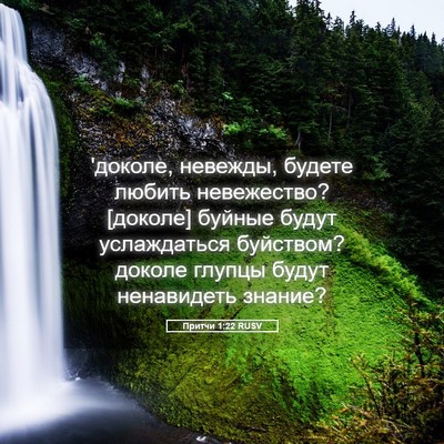 Picture 05 - Притчи 1:22 RUSV - 'доколе, невежды, будете - Bible Verse Picture
