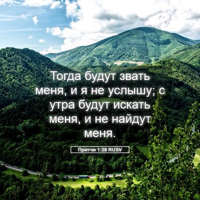 Picture 05 - Притчи 1:28 RUSV - Тогда будут звать меня, и я - Bible Verse Picture
