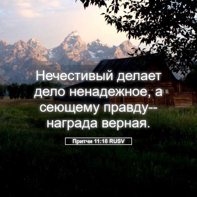 Picture 05 - Притчи 11:18 RUSV - Нечестивый делает дело - Bible Verse Picture