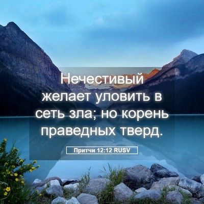 Picture 05 - Притчи 12:12 RUSV - Нечестивый желает уловить - Bible Verse Picture