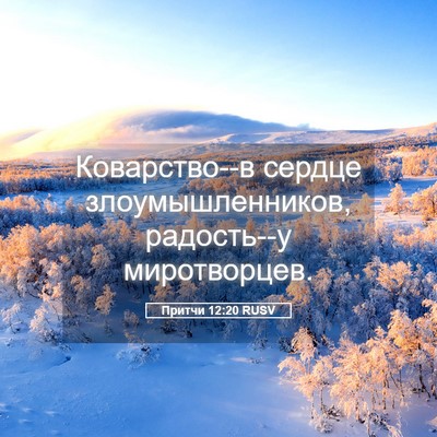 Picture 05 - Притчи 12:20 RUSV - Коварство--в сердце - Bible Verse Picture