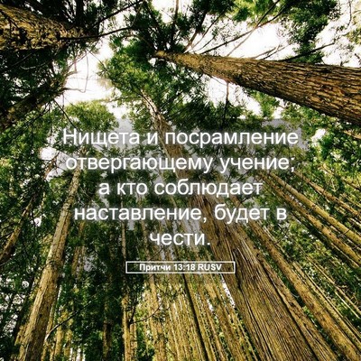 Picture 05 - Притчи 13:18 RUSV - Нищета и посрамление - Bible Verse Picture