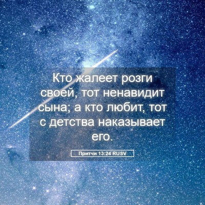 Picture 05 - Притчи 13:24 RUSV - Кто жалеет розги своей, тот - Bible Verse Picture