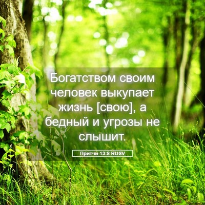 Picture 05 - Притчи 13:8 RUSV - Богатством своим человек - Bible Verse Picture
