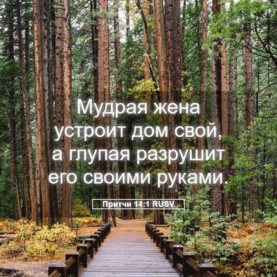 Picture 05 - Притчи 14:1 RUSV - Мудрая жена устроит дом - Bible Verse Picture