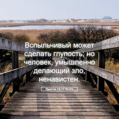 Picture 05 - Притчи 14:17 RUSV - Вспыльчивый может сделать - Bible Verse Picture