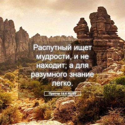 Picture 05 - Притчи 14:6 RUSV - Распутный ищет мудрости, и - Bible Verse Picture