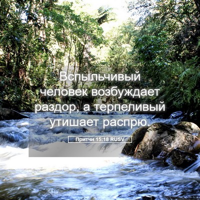 Picture 05 - Притчи 15:18 RUSV - Вспыльчивый человек - Bible Verse Picture