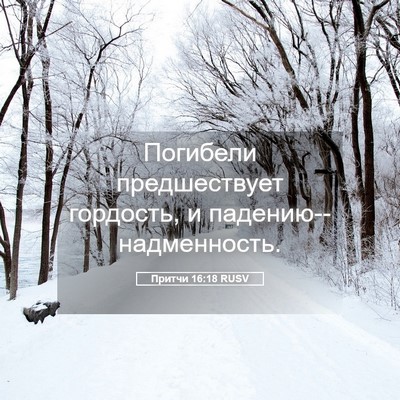 Picture 05 - Притчи 16:18 RUSV - Погибели предшествует - Bible Verse Picture
