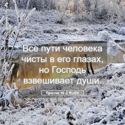 Picture 05 - Притчи 16:2 RUSV - Все пути человека чисты в - Bible Verse Picture