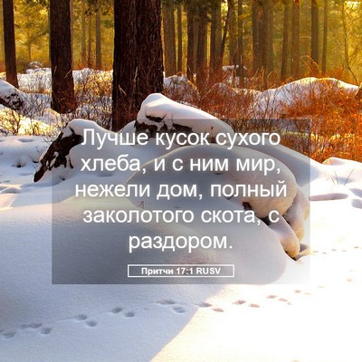 Picture 05 - Притчи 17:1 RUSV - Лучше кусок сухого хлеба, и - Bible Verse Picture