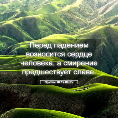 Picture 05 - Притчи 18:12 RUSV - Перед падением возносится - Bible Verse Picture